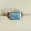 Blue Topaz Baguette Cut Gemstone With 925 Sterling Silver Ring For Men's #B741 JL375692830848