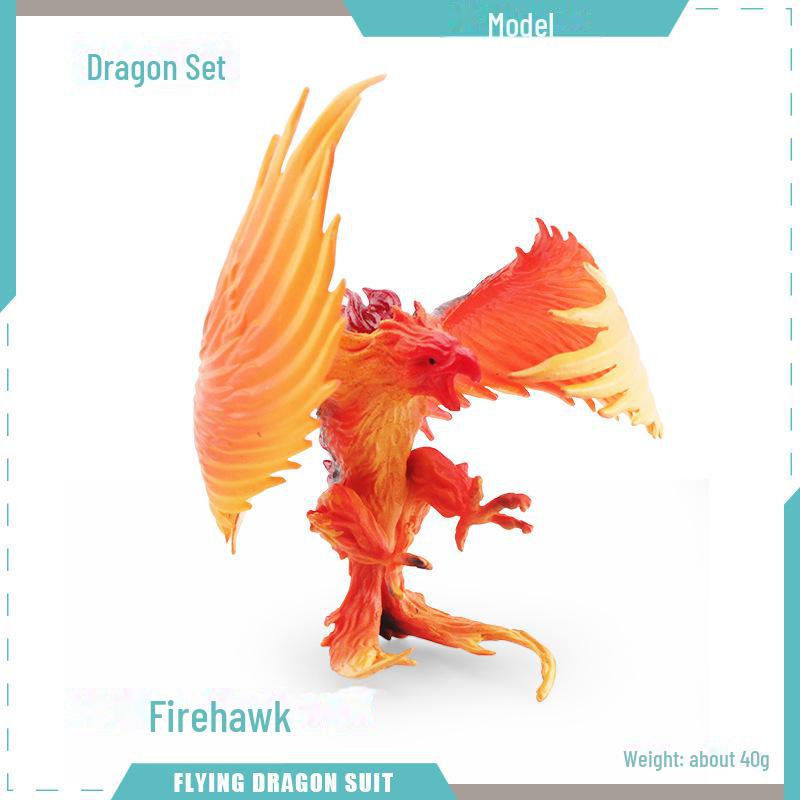 Warcraft Dragon Model Toy: Fire Rock & Stone Dragon, Movable Jaw, Dinosaur Ornament