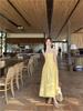 Women's Yellow Spaghetti Strap Summer Maxi Dress