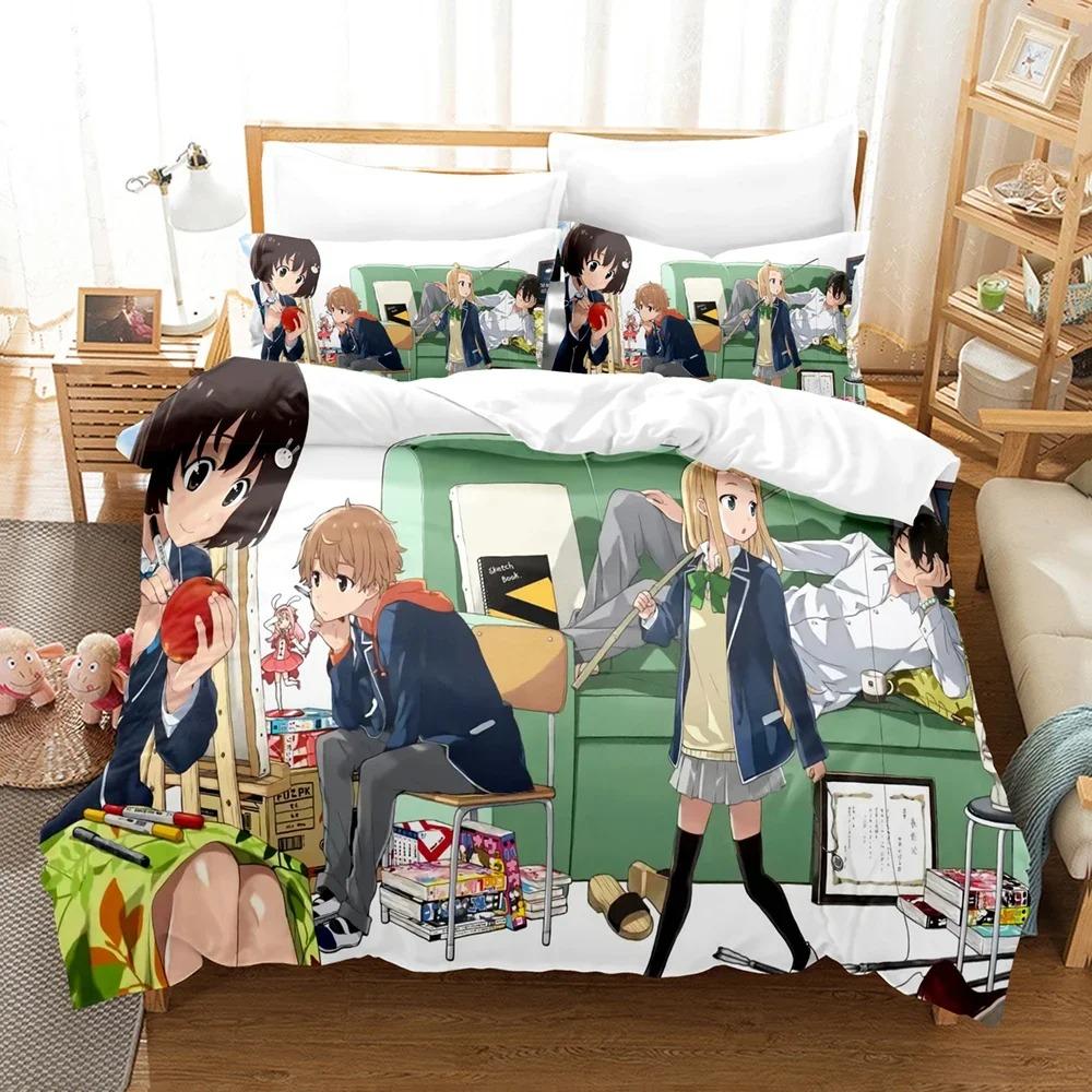 Comfortable Anime Print Duvet Cover Set With Duvet Cover And Pillowcases Twin Full Queen King Sizes For All Ages