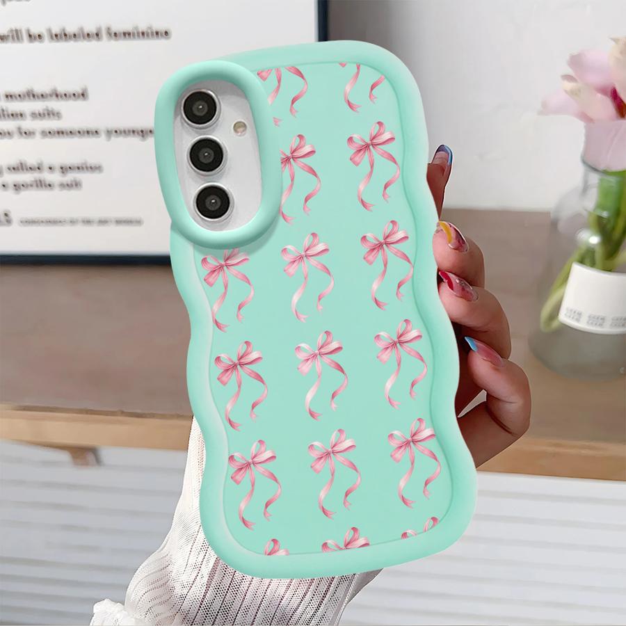 Soft Phone Cover Case for Samsung Galaxy A11 A13 A16 A21s A14 A12 A26 A34 A15 A33 A35 A36 Pink Bow