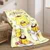 Cute characters with pudding, clovers, and a birthday celebration theme. for all seasons blanket lunch break throw gift