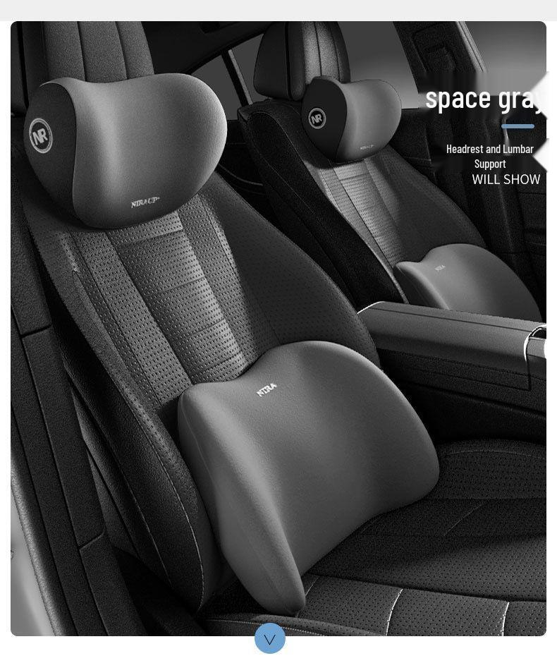 Scaun Auto Șofer Spumă cu Memorie Suport Lombar și Perna Perna Tetieră