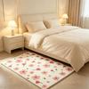 Flower Pattern Carpets for Living Room Fluffy Soft Study Floor Mat Cream Style Bedroom Decor Girl Carpet Thick Plush Bedside Rug
