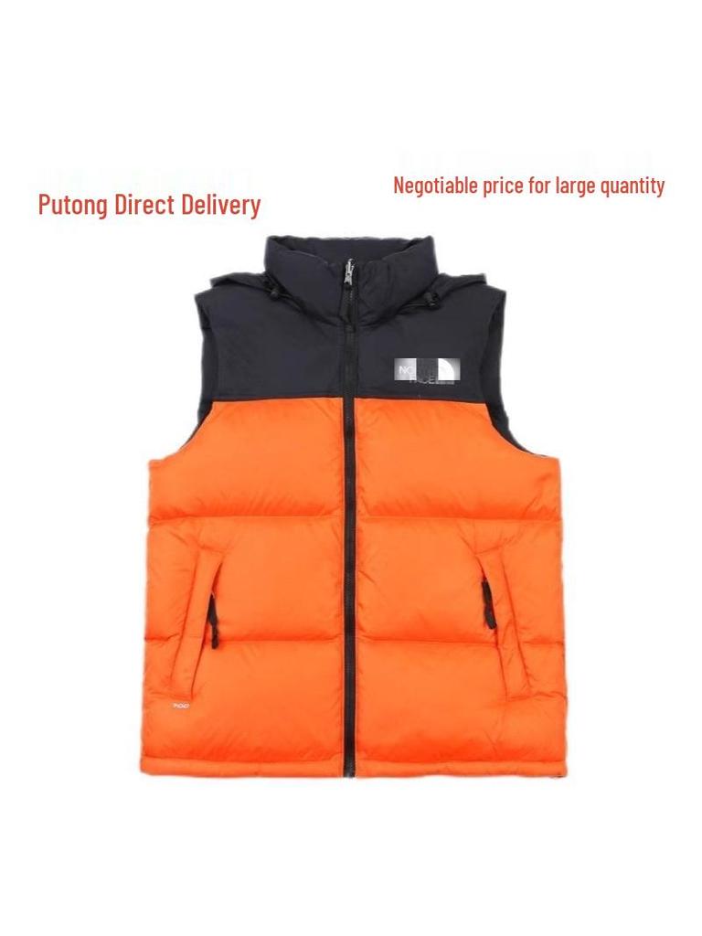 North Face 1996 Down Vest: Unisex Embroidered Jacket, Couple's Thickened and Warm Gilet for Cold Protection