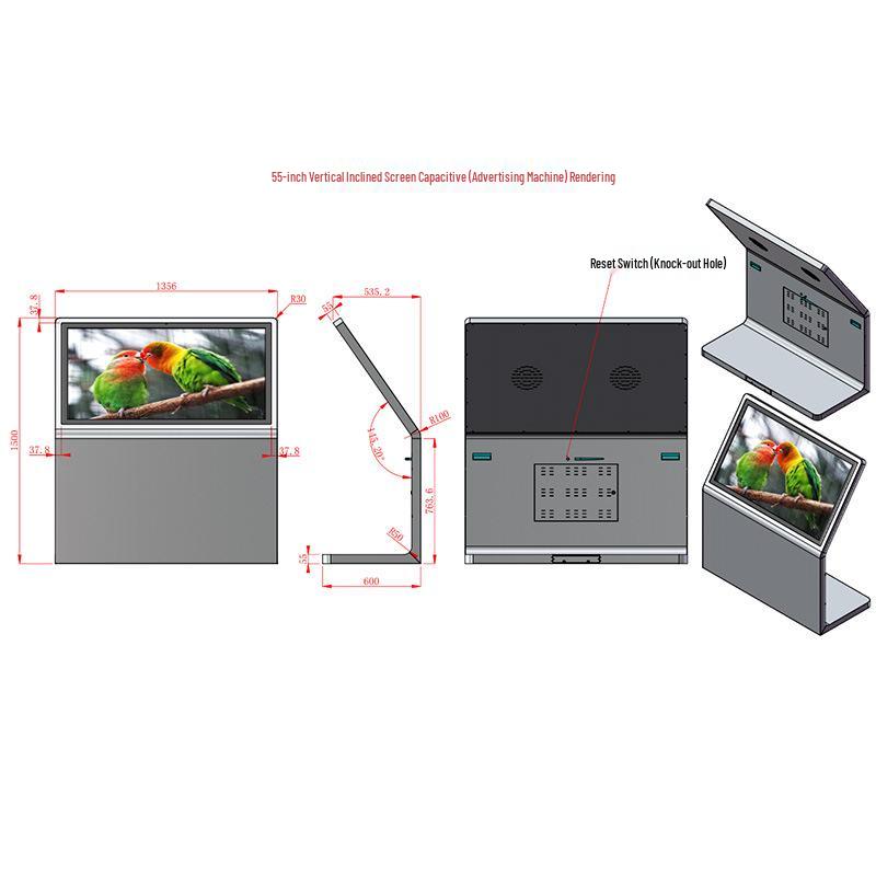 L-Shaped Touch All-in-One Interactive Floor-Standing Display Screen Terminal
