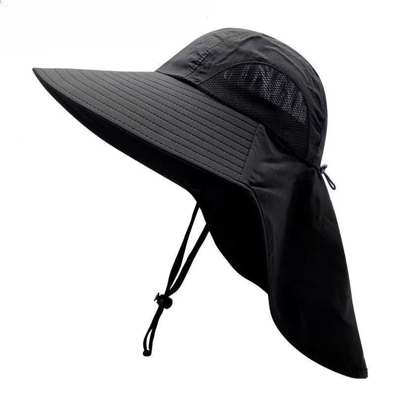 Unisex Waterproof Bucket Hat Wide Brim Sun Protection Cap with Neck Cover for Hiking Fishing Cycling Outdoor Summer Accessories