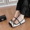 Xiaoxiangfeng bow Mary Jane shoes women's flat apricot ballet shoes women's versatile one-pedal soft-soled single shoes