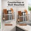 1pc Stainless Steel Chopstick Holder Kitchen Cutlery Organizer Drain Rack Spoon Fork Storage Basket for Home