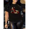 Mărime Europeană Femei Pantofi cu Toc Înalt Imprimeu Leopard Tricou Gât Rotund Mânecă Scurtă Casual Primăvară Vară Top