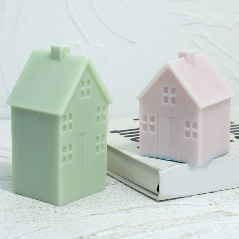 Christmas Silicone House Molds 3D House Shape Candle Mould Christmas Silicone Molds Reusable Resin Molds Non-Stick Plaster Soap