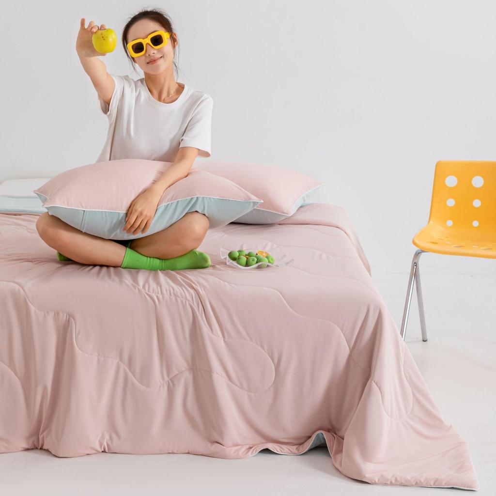 Class A Soybean Fiber Summer Quilt - Solid Color, Simple Style, 200x230x250cm for Home or Dorm