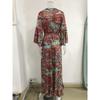 Abito Bohemian da Donna Estate Manica a Svaso Stampa Floreale Scollo a V Ampio Abiti da Donna Elegante Linea ad A Vita Alta Abito da Donna per Vacanze al Mare