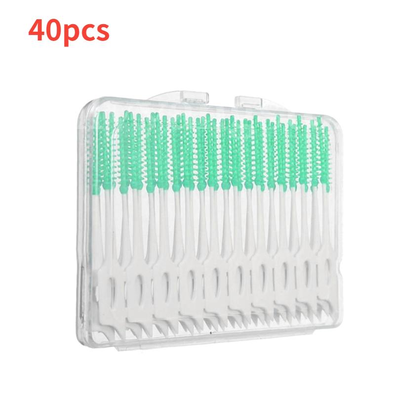 

40Pcs Adults Interdental Brushes Clean Between Teeth Floss Toothpick Toothbrush Dental Oral Health Care Tool