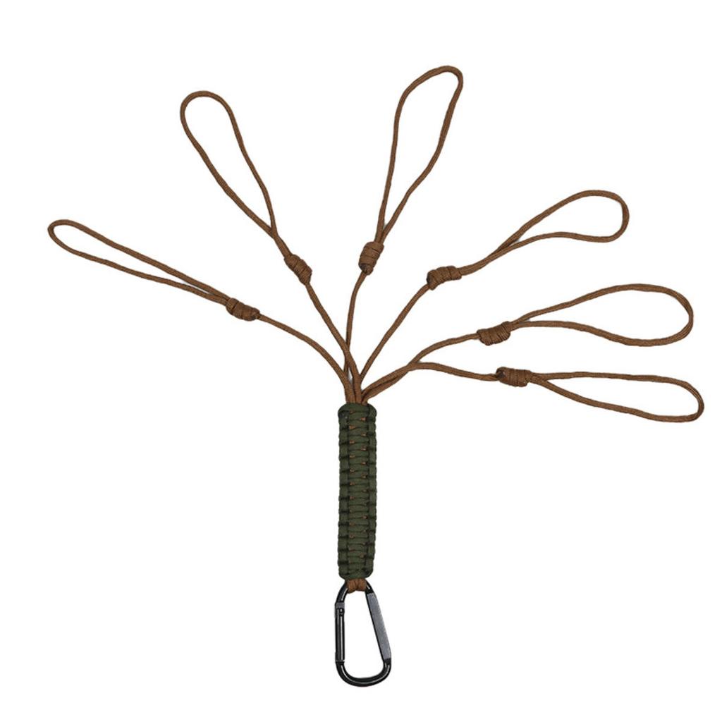 High Strength Paracord Lanyard Multifunctional Anti-lost Braided Woven Keychain Stable Wear-resistant Parachute Cord Carabiner
