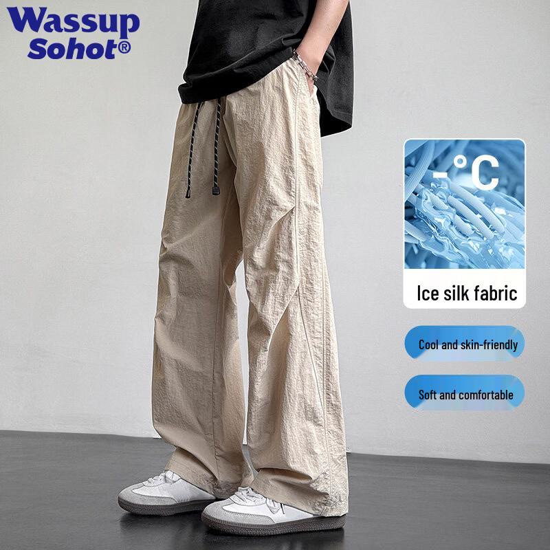 Wassup Sohot Men's Ice Silk Parachute Sports Pants