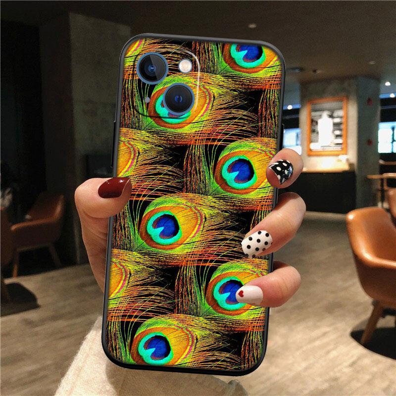 IK53 Pfauenfeder Muschel Handyhülle für Samsung Galaxy Note 10 20 S23 S24 S25 Ultra FE Plus Edge Lite A02S A35 A07 A17