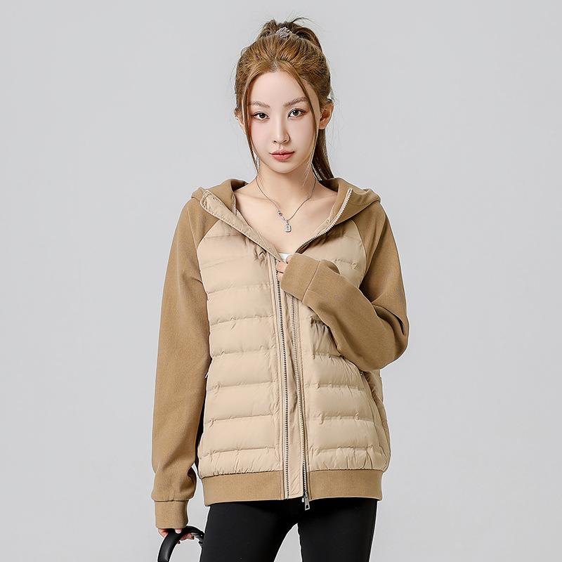 Spring and Autumn trend casual versatile men and women couples new down jacket light and thin hooded splicing cardigan jacket men
