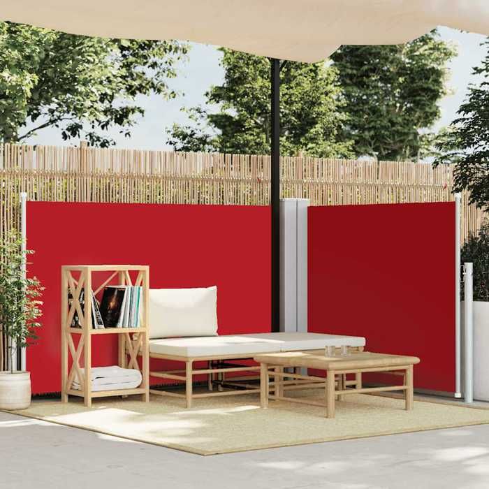 VidaXL Auvent latéral rétractable Rouge 100 x 600 cm