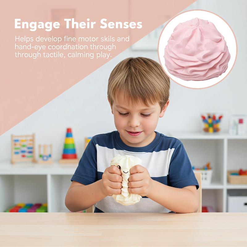 New Smiling Face Cream Roll Slow Rebound Squeeze Play Toy Sensory Squeeze Toy For Stress Relief
