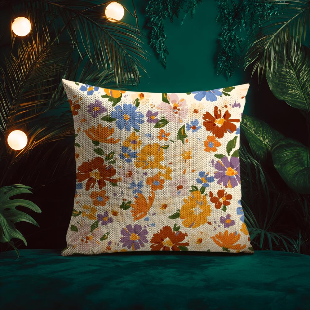 Elegant And Beautiful Flowers Cushion Cover Silky Elegant Comfort Sofa Bed Invisible Zipper Beach Pillowcase