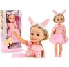 Leantoys Doll In a Pink Dress Long Hair Headband Brush