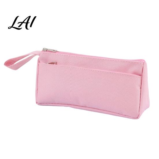 Practical Pen Storage for Classroom Pencil Case with Zipper And Handle Durable Oxford Solid Color Soft EVA Stationery Holder Kids Organizer Portable