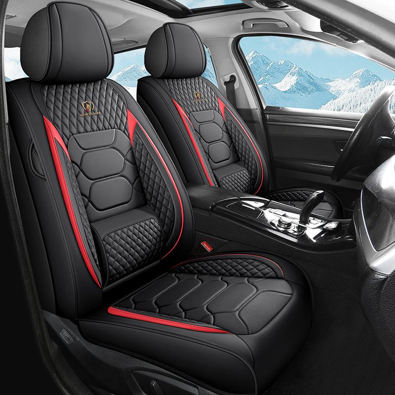 Fixed Lumbar Support Car Seat Cover – Anti-Fatigue Driving, Full-Front Universal Fit, Premium PU Leather (Waterproof & Durable)