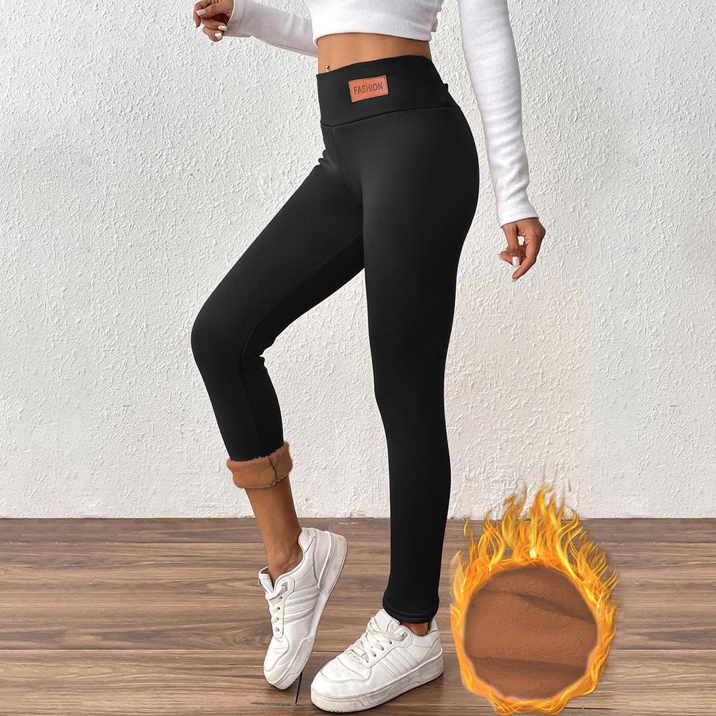 Women's Fleece-Lined Thermal Pants Women's Winter Outerwear High-Waisted, Butt-Lifting, Slimming Fleece-Lined, Thickened