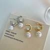 Elegant Multi-Wear Pearl Zircon Silver Stud Earrings - Versatile, Fashionable, and Luxurious for Women