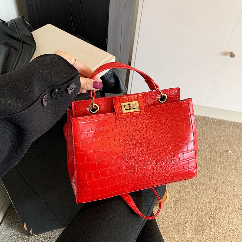 

Новая простая портативная маленькая квадратная сумка большой вместимости, модная текстурная сумка через плечо, сумка-мессенджер для поездок на работу красный