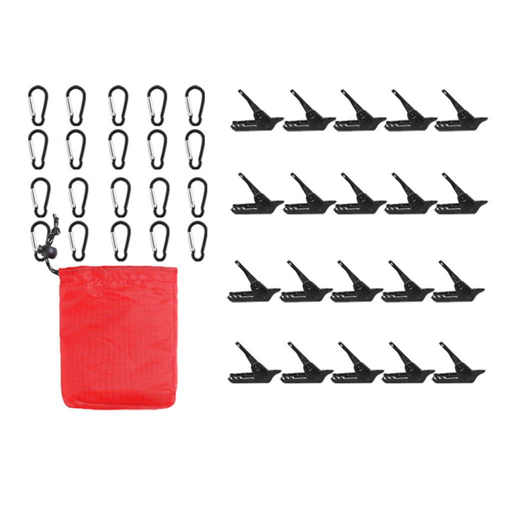 20Pcs Windproof Rope Fixed Clip for Outdoor Camping Canopy Tent Clip Awning Clip Clamps Tarp Set Color Clamps Tent Clip