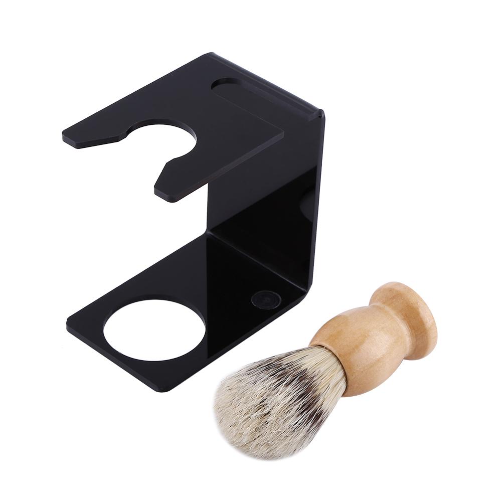 

Men New Black Shaving Tool Stand Holder Nylon Hair Brush Stainless Steel Bowl Soap