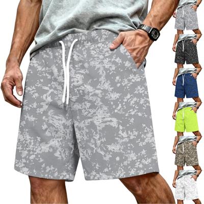 Herren Kordelzug Taille Lässige Sportshorts Entspannte Passform Atmungsaktives Gewebe Camouflage-Print Sportbekleidung für den täglichen Gebrauch