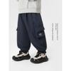 Boys' Mountain-Style Workwear Cotton Pants, Thick Woven Trousers, Winter 2025 New Children's Clothing, Baby Winter Warm Pants