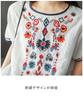Second Roots Ethnic Embroidered Pullover Asian Short Floral and Botanical Outdoor Loose Plus Sizes Solid Top, Pattern, Sleeve, Summer, Women's,