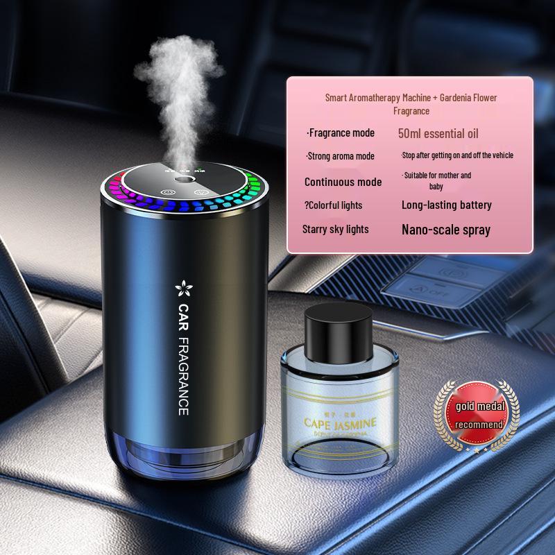 Starry Sky Smart Aroma Diffuser: Dual-Use Misting Perfume with Floral Scent & Atmosphere Light for Car and Home