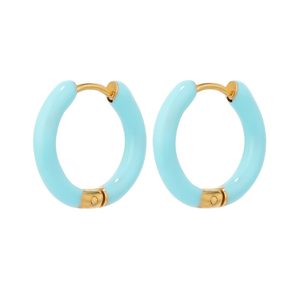 1 Pair Stainless Steel Candy Color Enamel Hoop Earrings Women Kids Earrings Gifts Fashion Children Jewelry Huggie Wholesale