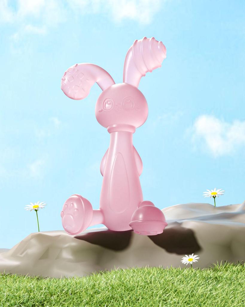 Soft Rubber Teething Rattle & Grasping Ball for Babies 0-12 Months