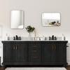 70 x 50cm Curved Bathroom Mirror - Black