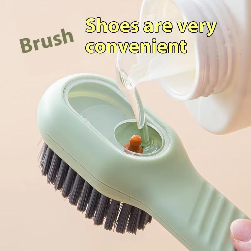 Shoes Brush Automatic Liquid Discharge Multifunction Press Out Shoes Cleaner Soft Bristles Clothes Brushes Cleaning Tool