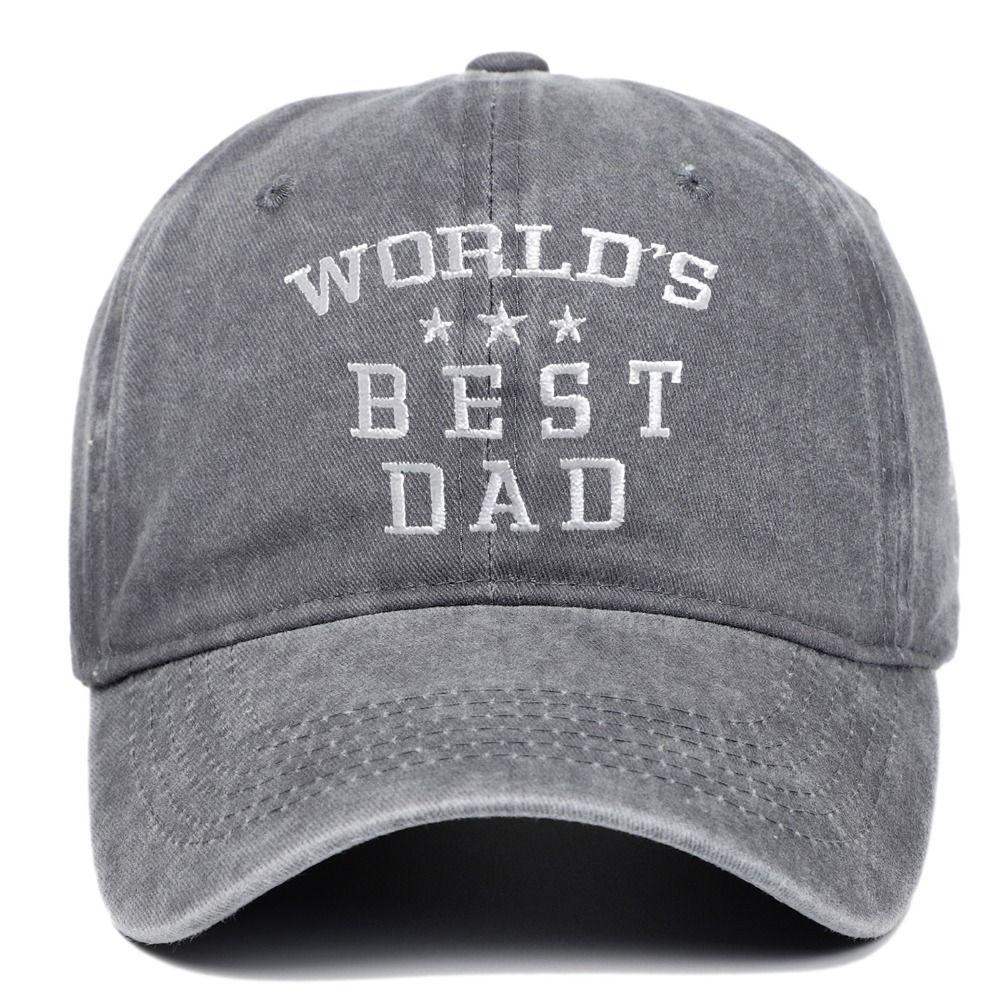 Washed Cotton World's Best Dad Caps Adjustable Baseball Cap Fashion Sport Visors Cap  Father's Gift