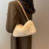 Petit sac à bandoulière carré en fourrure pour femme, simple, polyvalent, monochrome, vintage, unique, neuf
