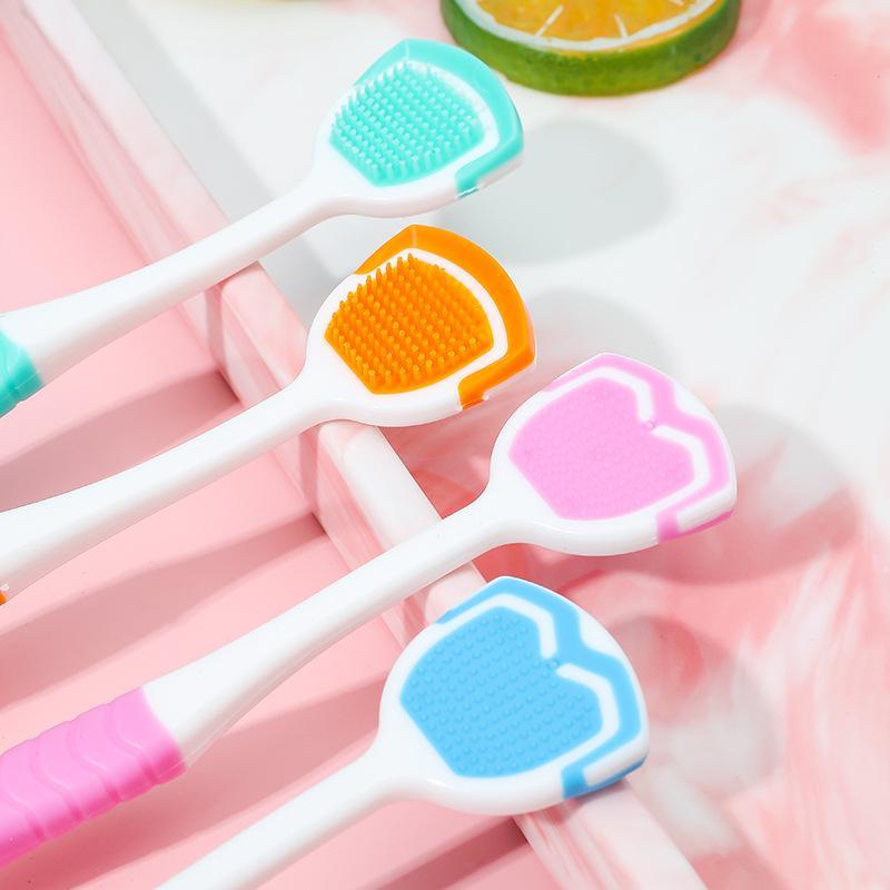 4 Pack Cost-Effective Silicone Tongue Scraper Food Grade Safe Oral Care Tool for Whole Family Daily Dental Care