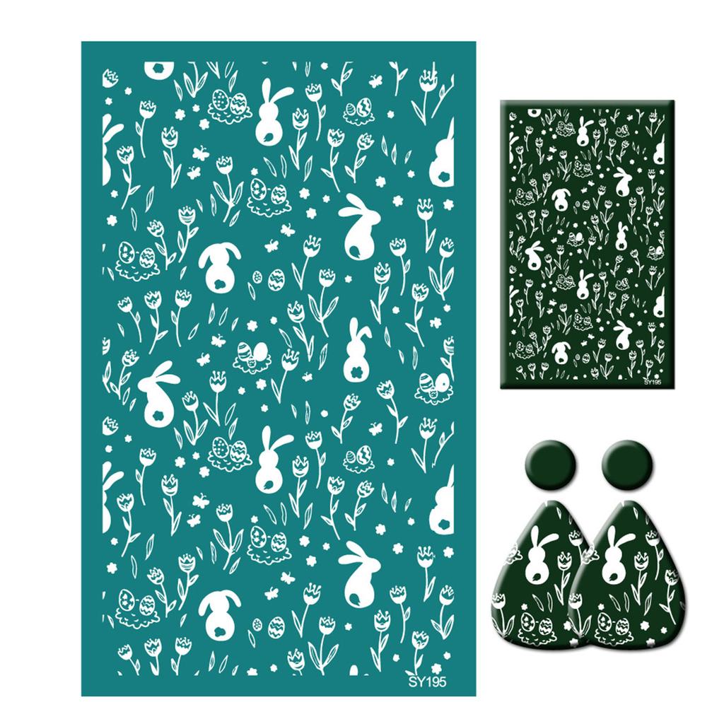 Kaninchen Eierschale Siebdruckschablonen 6,3x4 Zoll Waschbare Siebdruckschablonen für Tonohrringe Schmuckherstellung