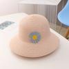 New parent-child sun hat summer straw hat large brim children's sun bucket hat basin hat bag set