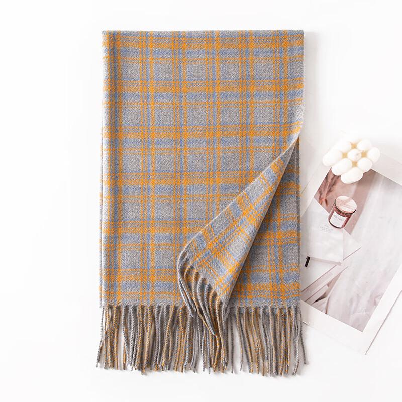 Classic Plaid Imitation Cashmere Tassel Scarf & Shawl