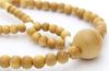 Soka Gakkai prayer made in solid cotton wooden SGI yellow yang for men beads, natural, Kyoto, boxwood, tassel, beads, (Tsuge)