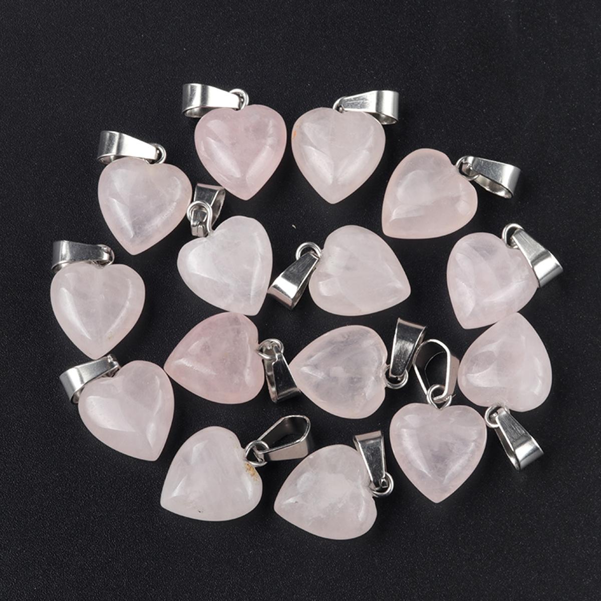 

5 шт./упак. кулон в виде целебного хрустального сердца, натуральный камень, кварц, драгоценные камни, подвески для изготовления ювелирных изделий, ожерелье, браслет, серьги, аксессуары, ремесло 13x13 мм 5Pcs/13x13mm