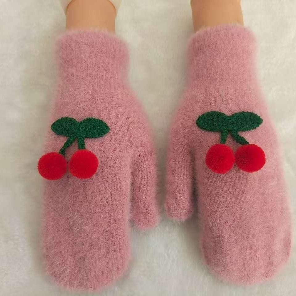 

Cute Rabbit-head Warm Gloves for Children, Fashionable Gloves for Boys and Girls Winter